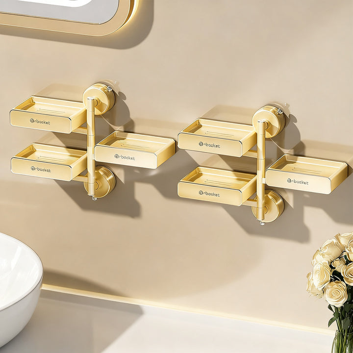 Rotatable soap dish with suction cup
