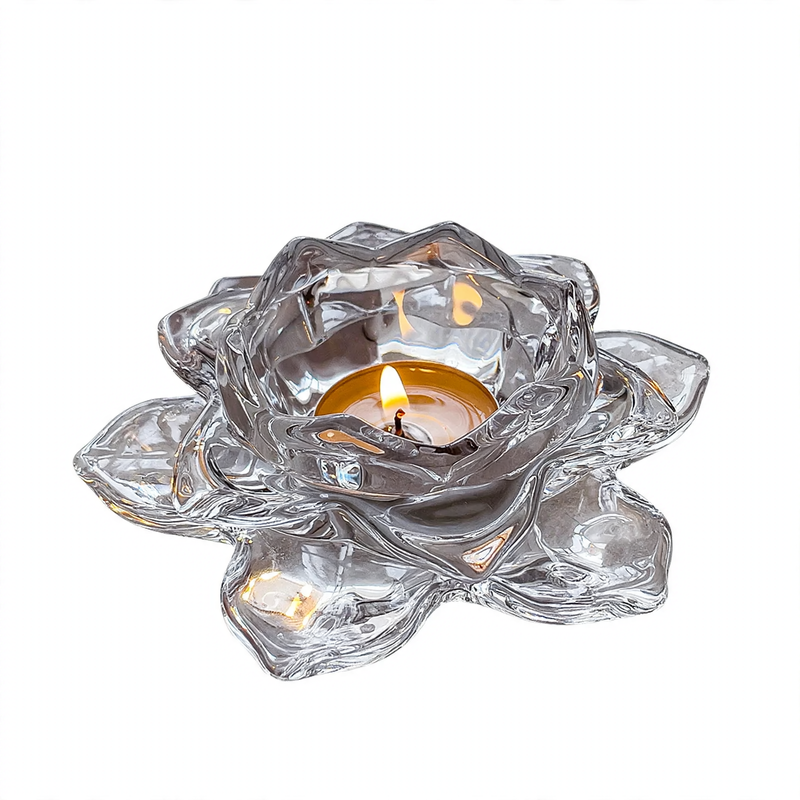 European style glass candle tray