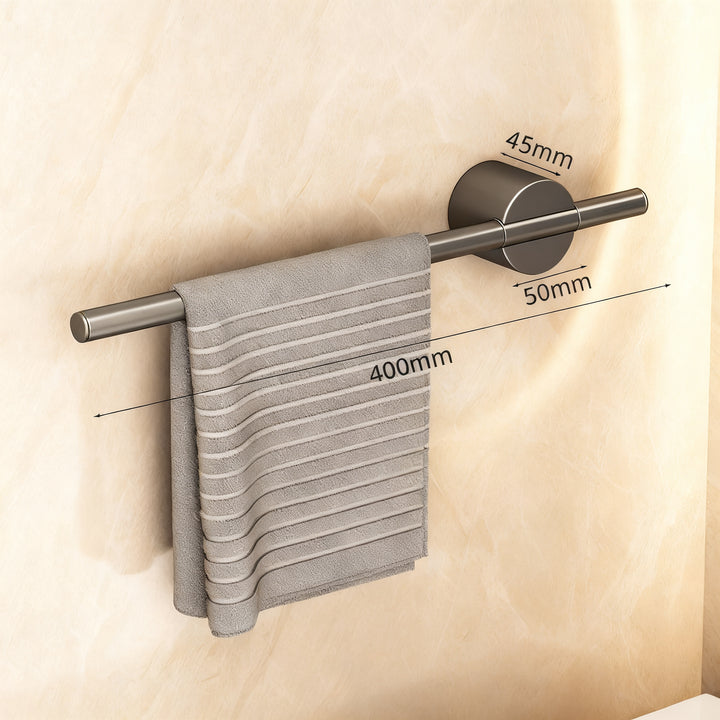 Retractable Aluminum Towel Bar, Gray