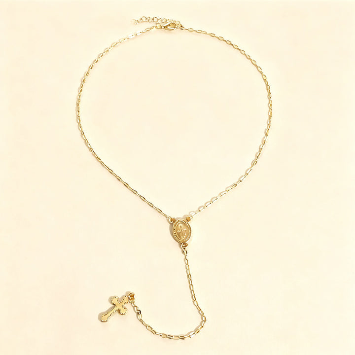 Alloy chain with large cross pendant