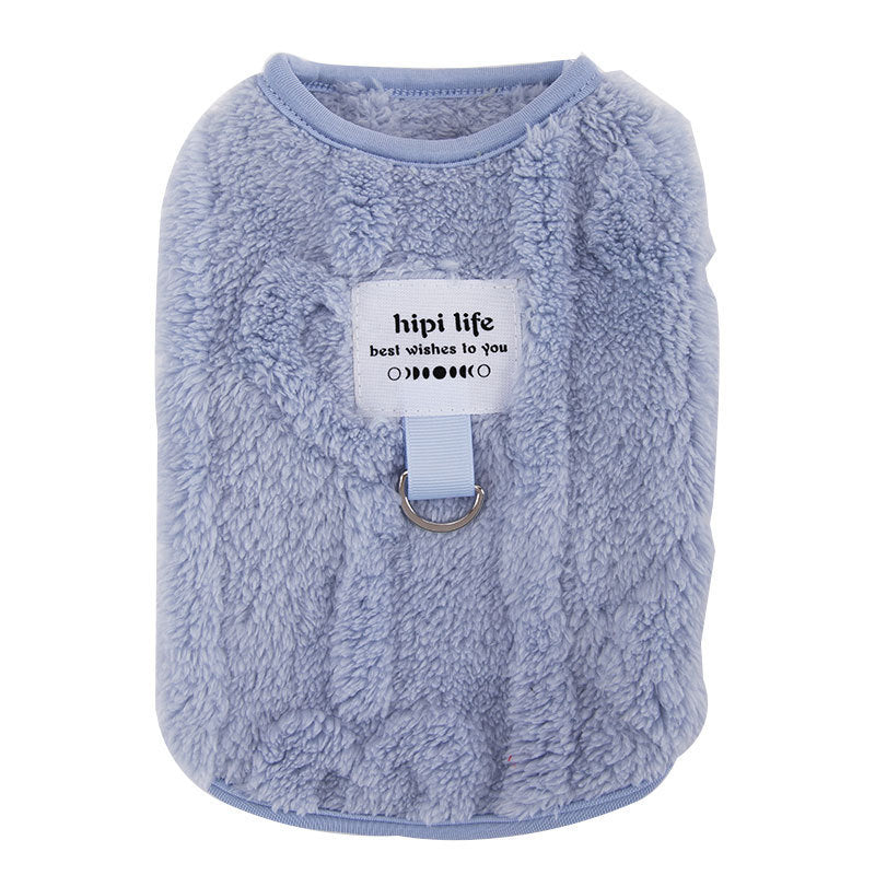 Dog coat with leash, polyester, casual style