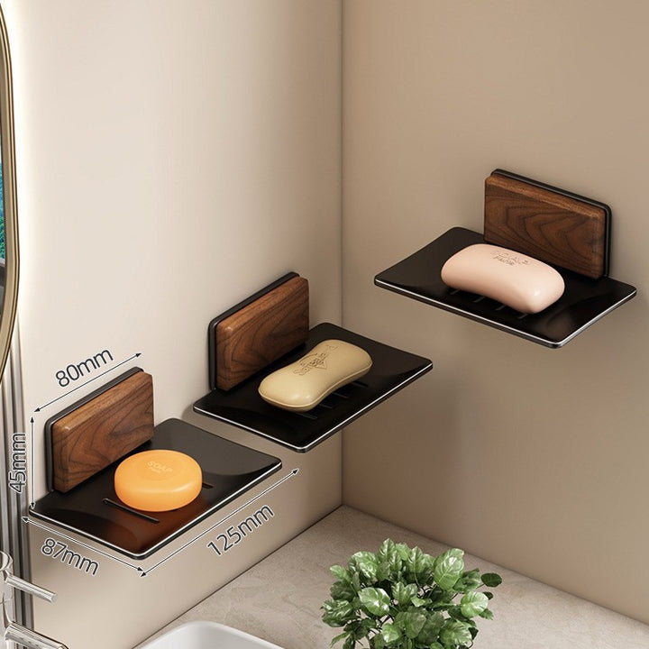 Wall-mounted soap dish made of aluminum, drill-free