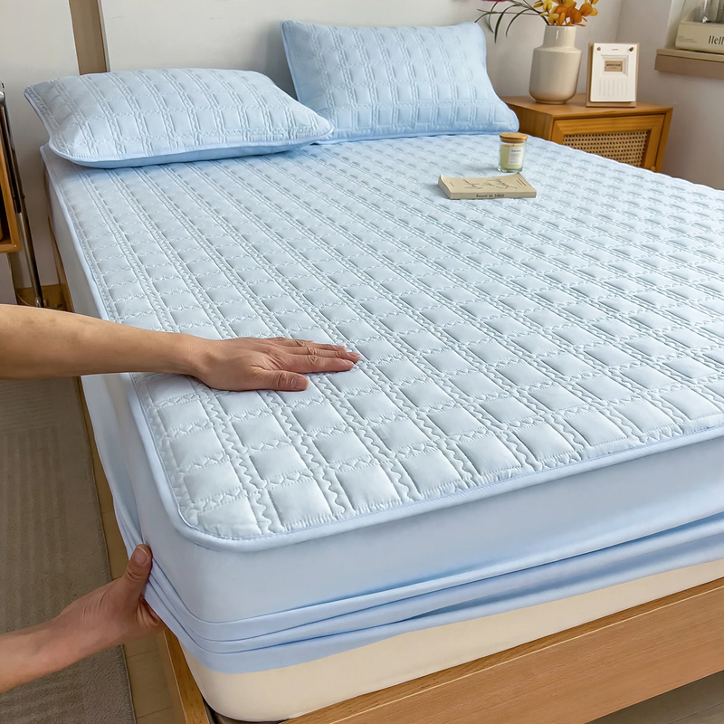 Fitted sheet, synthetic, padded