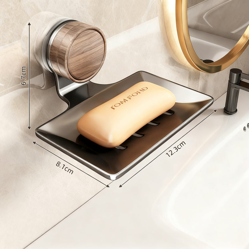 Double-layer soap dish with suction cup