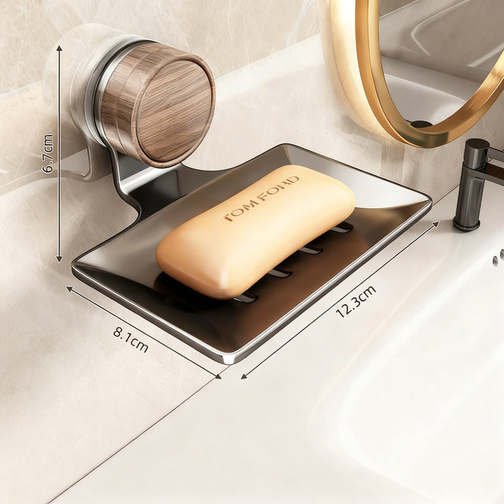 Double-layer soap dish with suction cup