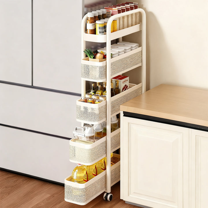 Narrow drawer organizer for kitchen and bathroom