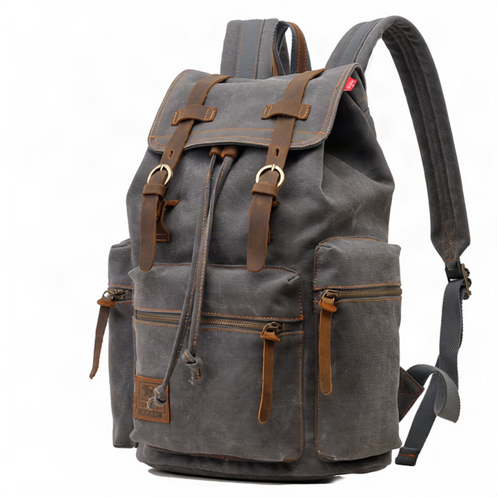 Linen backpack, 36–55 L, 15.6 inches, in vintage style