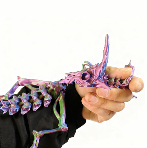3D-printed dragon skull, resin finish