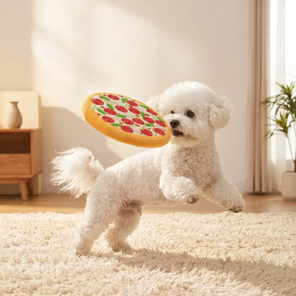Dog toy, plush, with squeaker