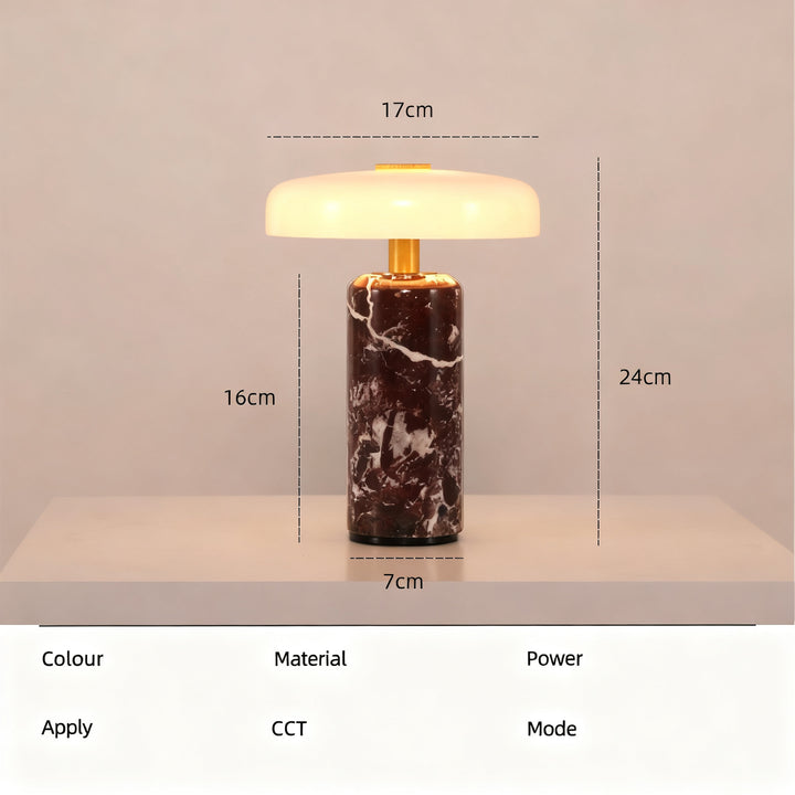 Portable table lamp, marble, LED, touch switch