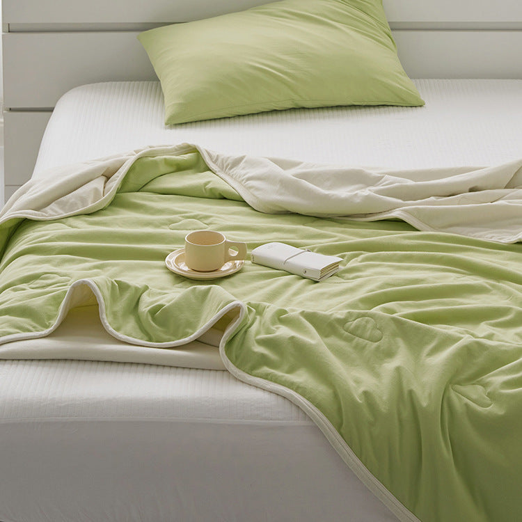 Summer blanket made of knitted cotton, machine washable