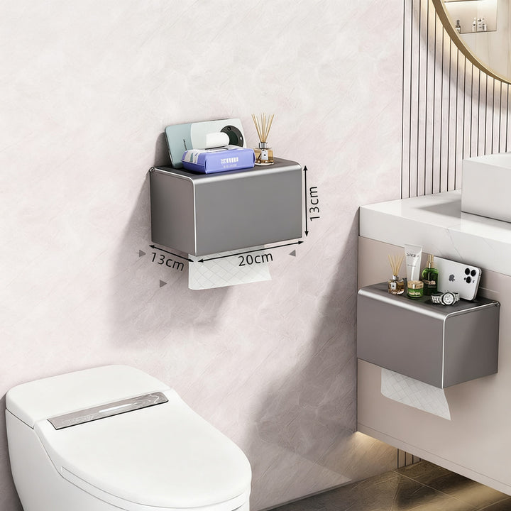 Wall-mounted toilet paper box made of aluminum