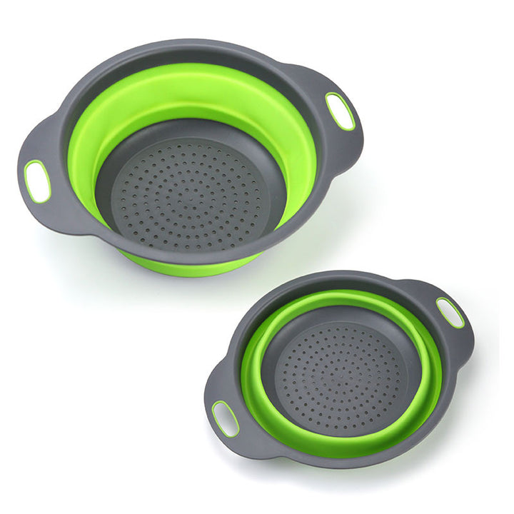 Folding vegetable bowl with strainer