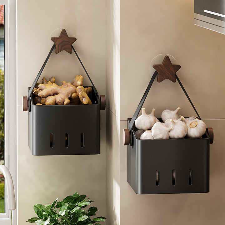 Wall-mounted storage container for kitchen ingredients