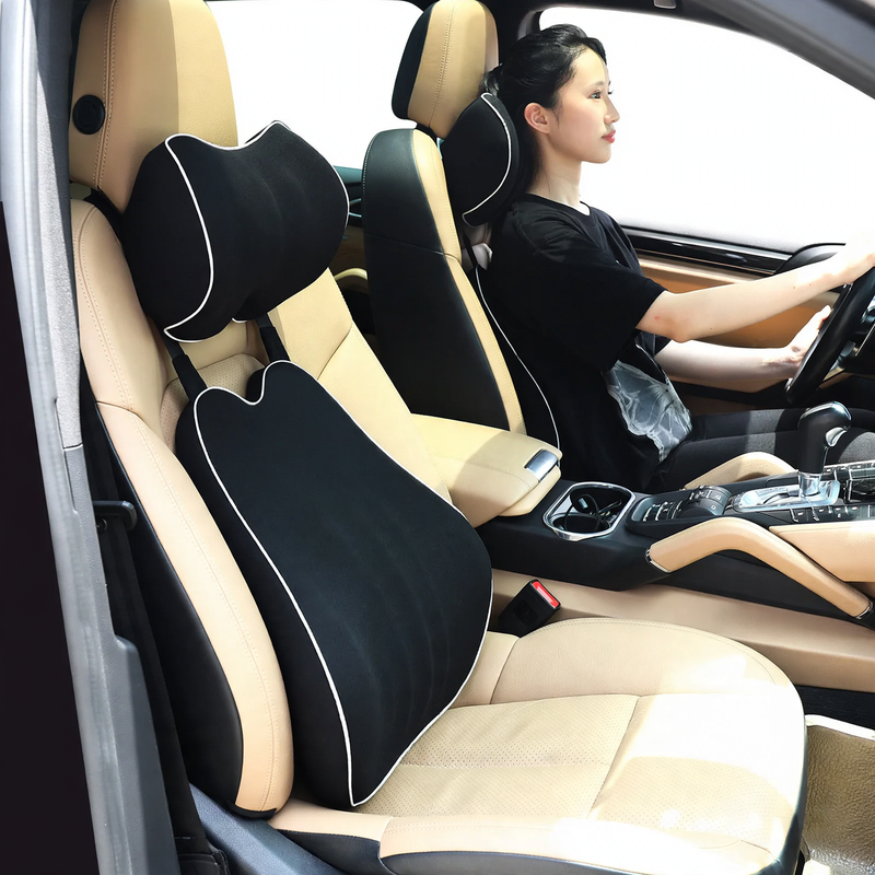 Car Neck Pillow and Lumbar Support, Memory Foam