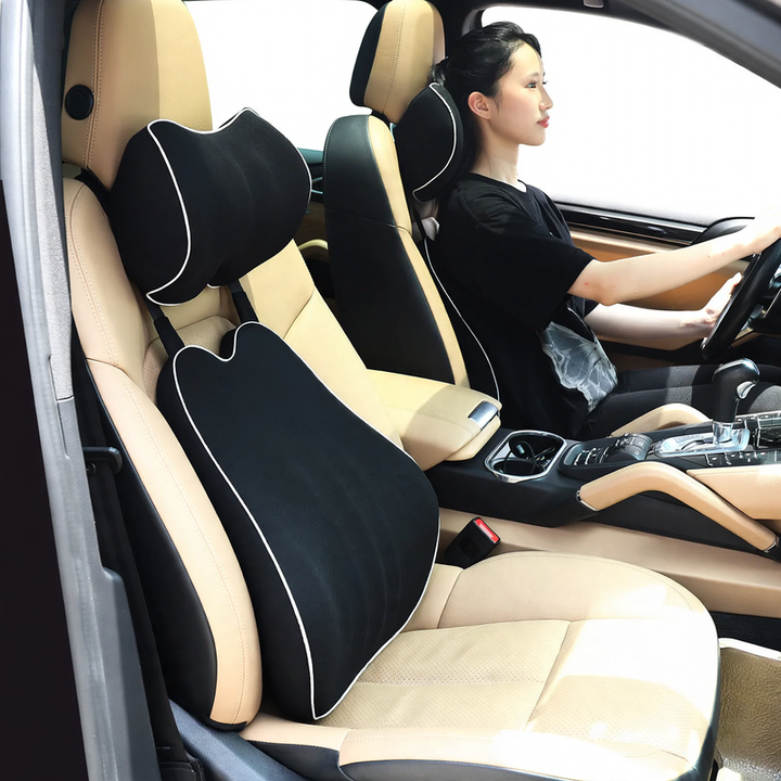 Car Neck Pillow and Lumbar Support, Memory Foam