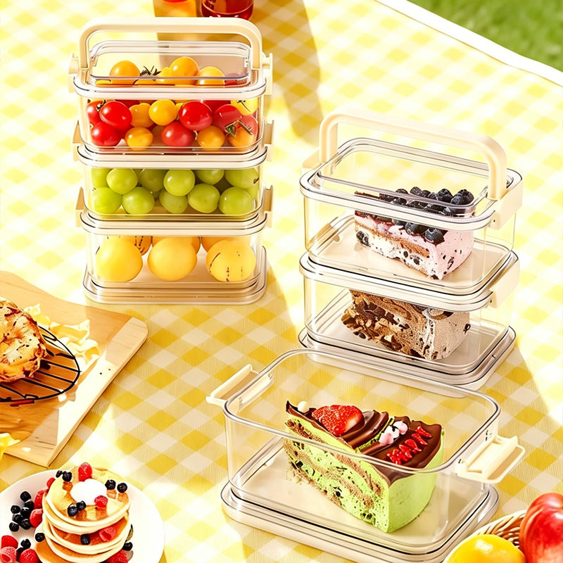 Portable fresh-keeping box with handle and cooling pack