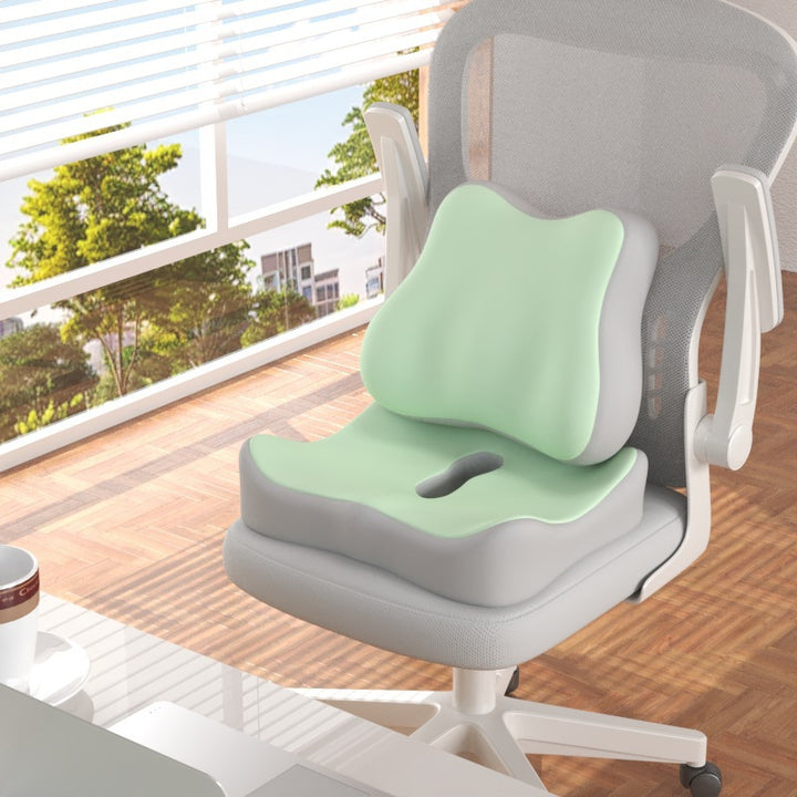 Seat cushion with lumbar support, memory foam