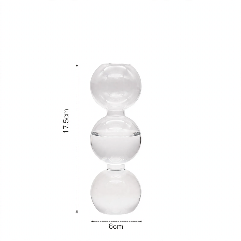Spherical glass vase made of borosilicate