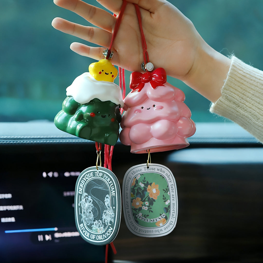 Christmas tree car scent hanger with fragrance pads