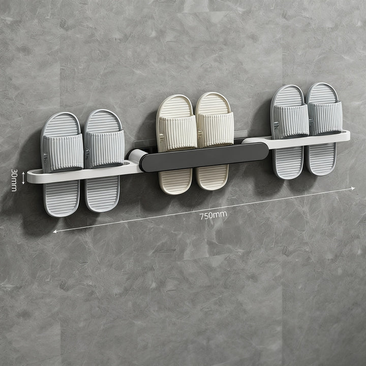 Foldable bathroom shoe rack without drilling