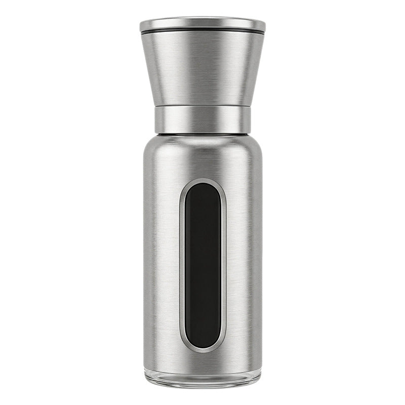 Stainless steel pepper mill with ceramic grinder