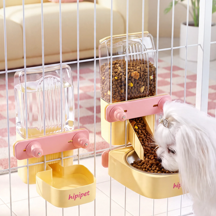 Hanging water and feeding bowls for pets