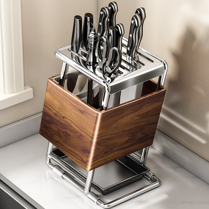 Multifunctional knife holder with wood look