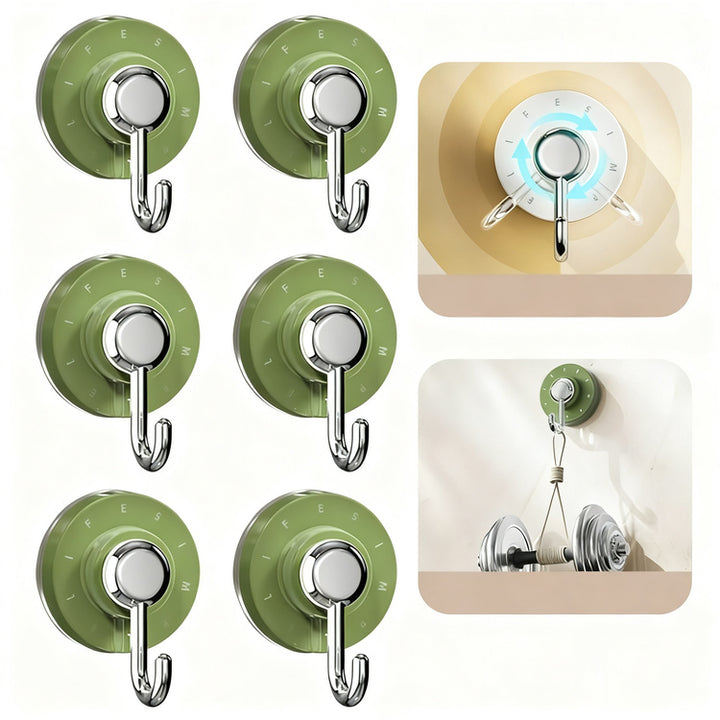 Suction cup hook, swivel, no drilling