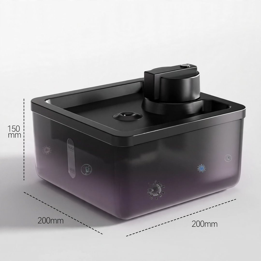 Intelligent cat water dispenser with sensor and UV sterilization