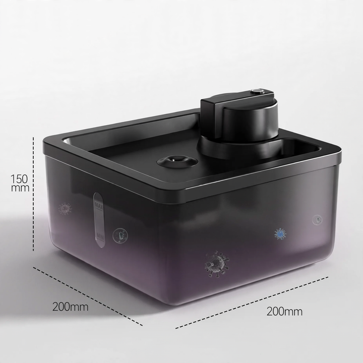 Intelligent cat water dispenser with sensor and UV sterilization