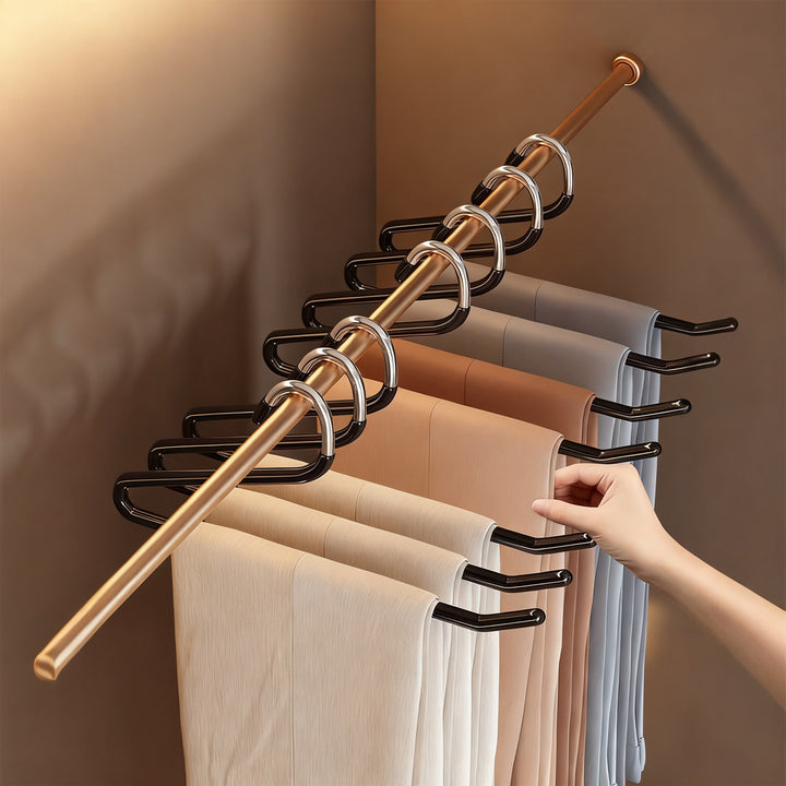 Pants hanger with non-slip clips