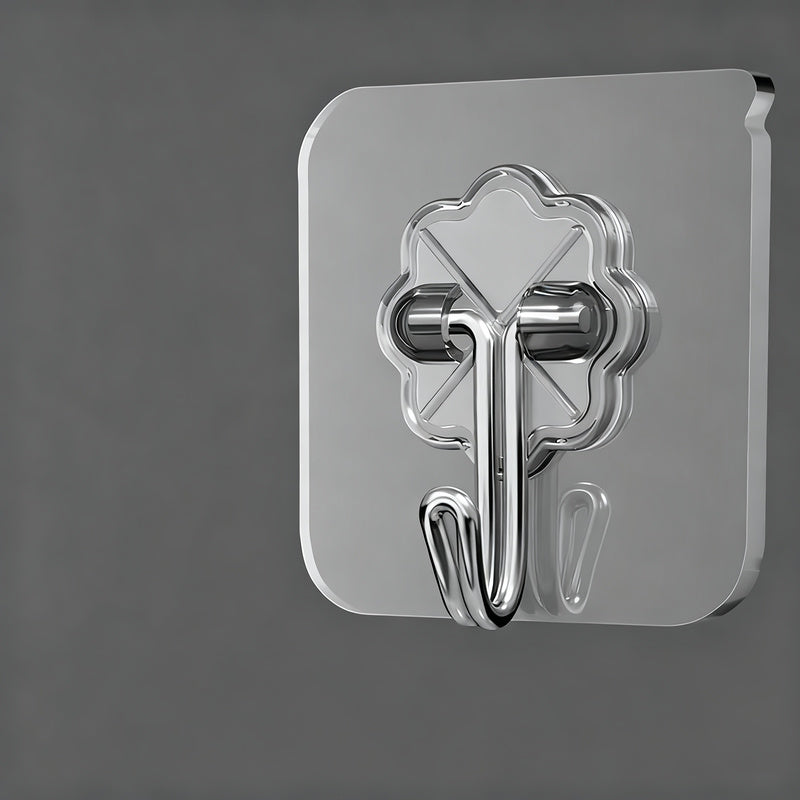 Transparent adhesive hooks made of PVC, load-bearing