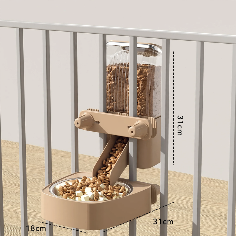 Hanging water and feeding bowls for pets