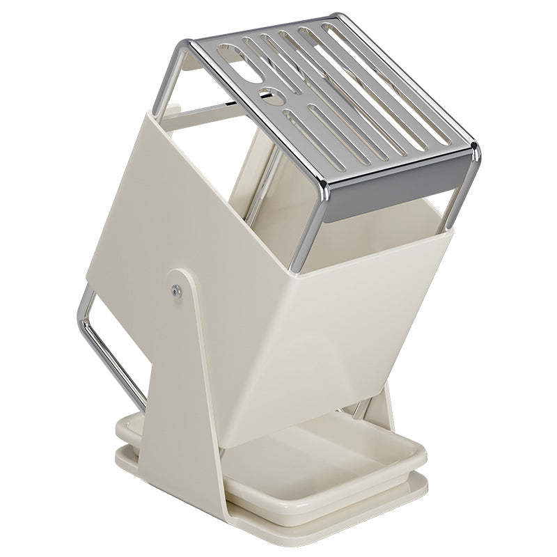 Rotatable knife block made of stainless steel, large capacity
