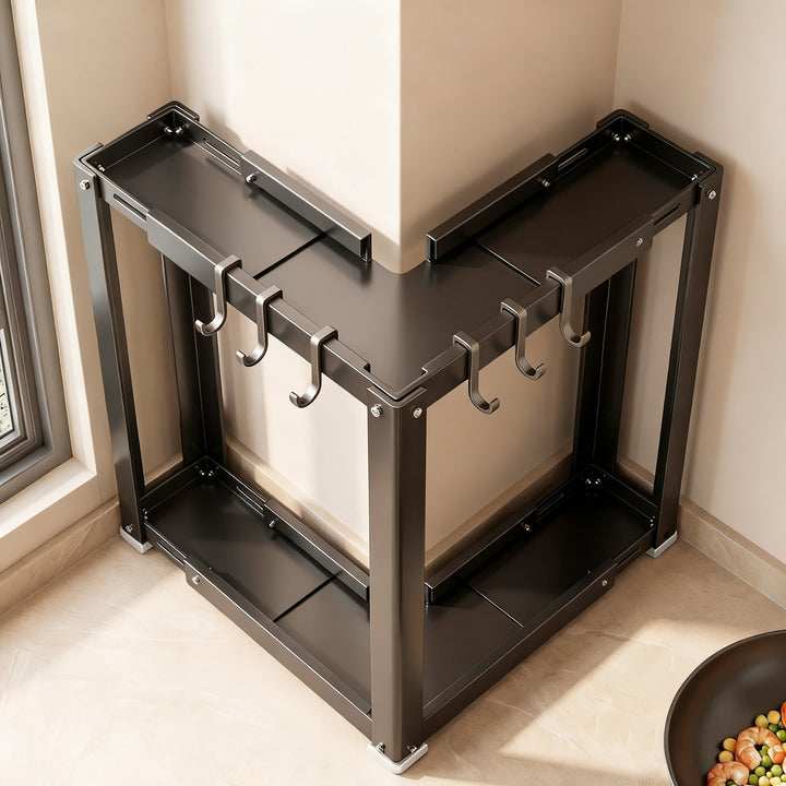 Wall shelf for kitchen, carbon steel, 2–3 tiers