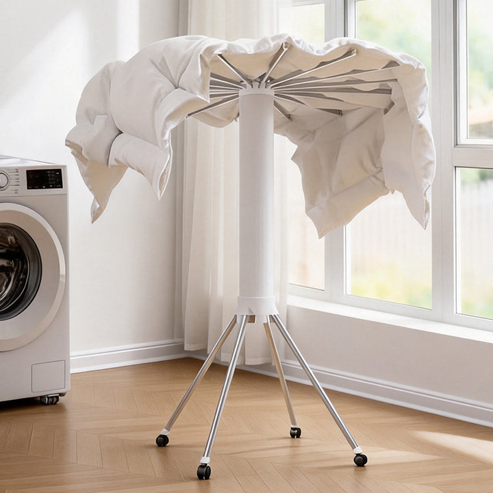 Standing laundry dryer, foldable, plastic