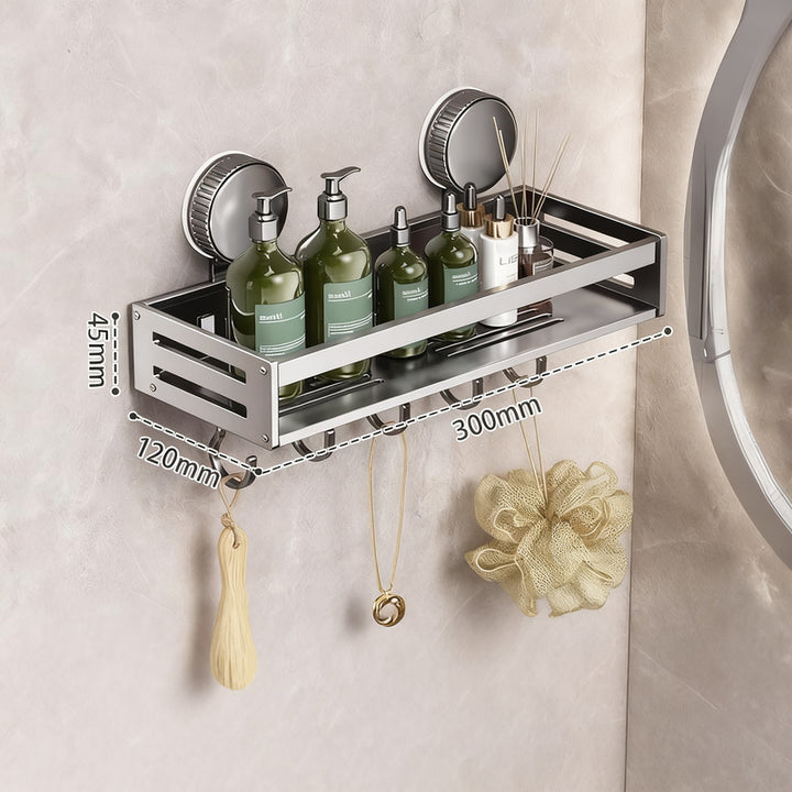 Suction Cup Wall Shelf Bathroom, Space Aluminum