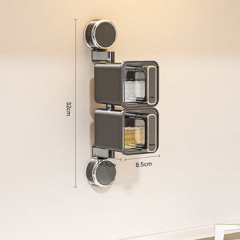Rotatable spice box with suction cup