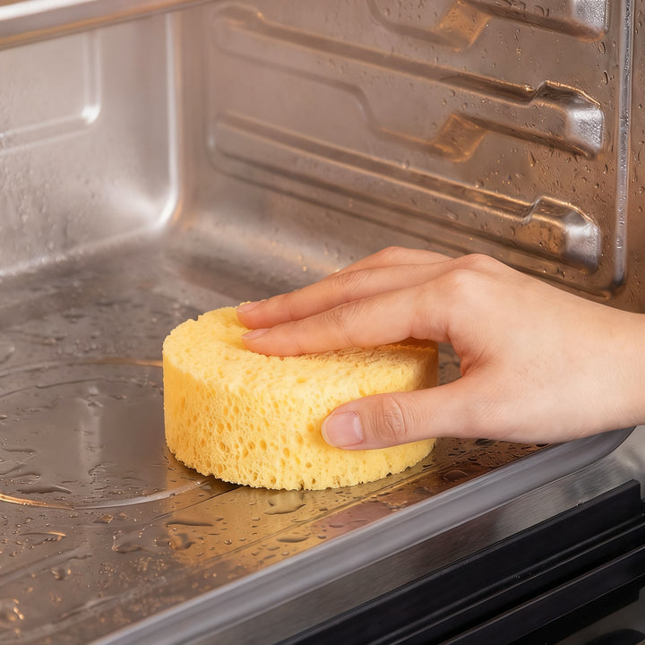 Wood fiber sponge for cleaning and washing