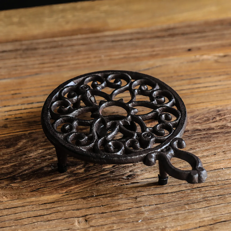 Cast iron tea warmer with burner stand