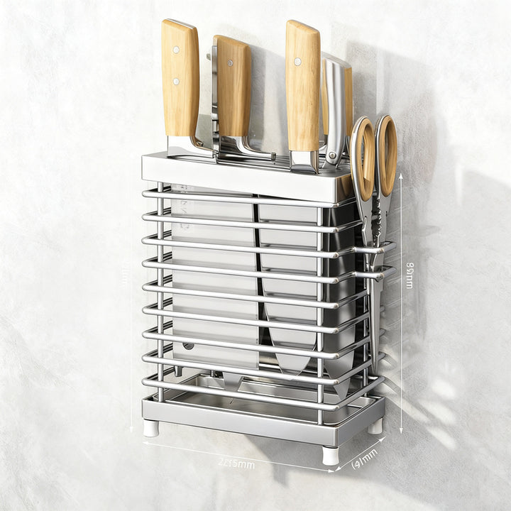 Knife holder and cutlery holder made of stainless steel