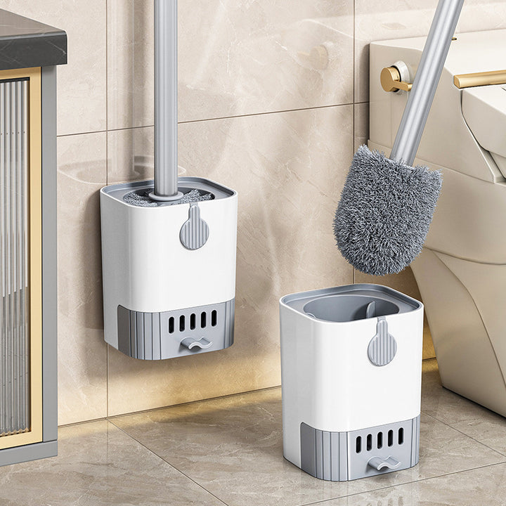 Toilet brush with holder and shelf