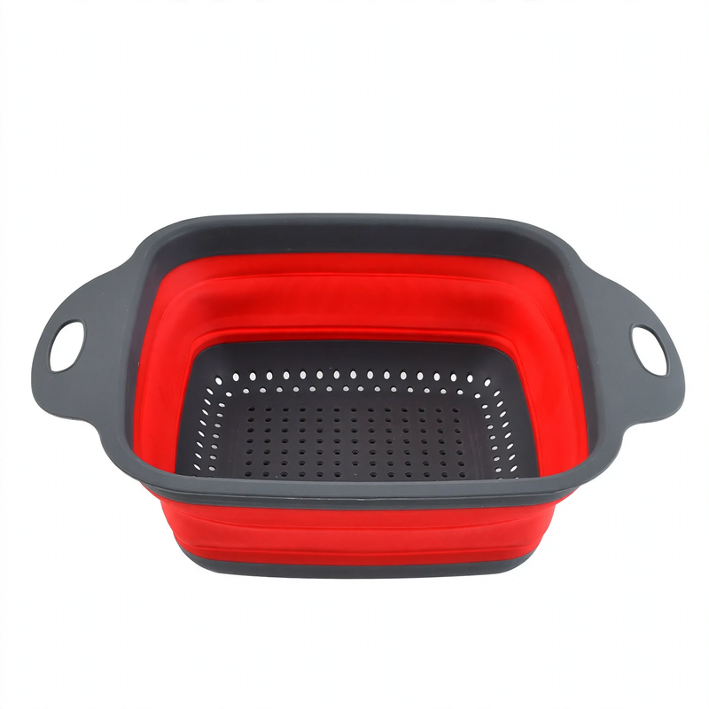 Folding vegetable bowl with strainer