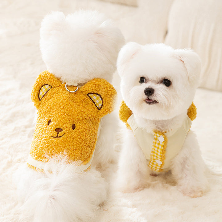 Dog coat with bear motif, polyester