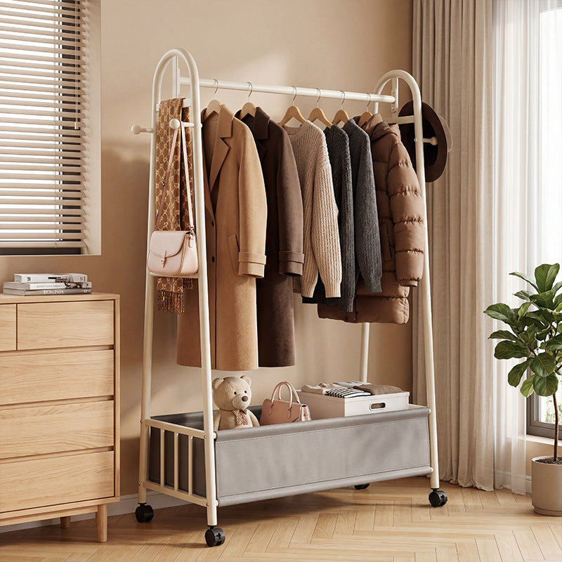 U-shaped dress rack with leather elements