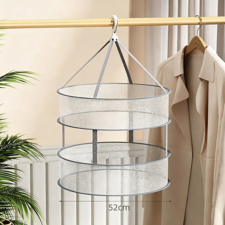 Multi-layer laundry drying nets with edging