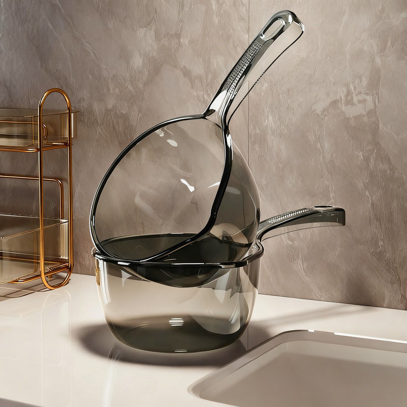 Plastic water scooper, shatterproof, with a long handle