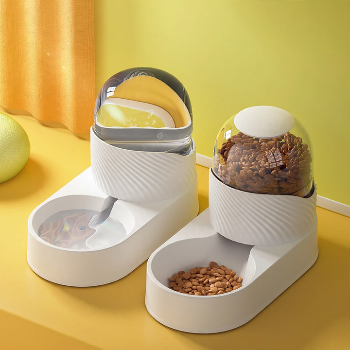 Automatic feeding and drinking system for pets