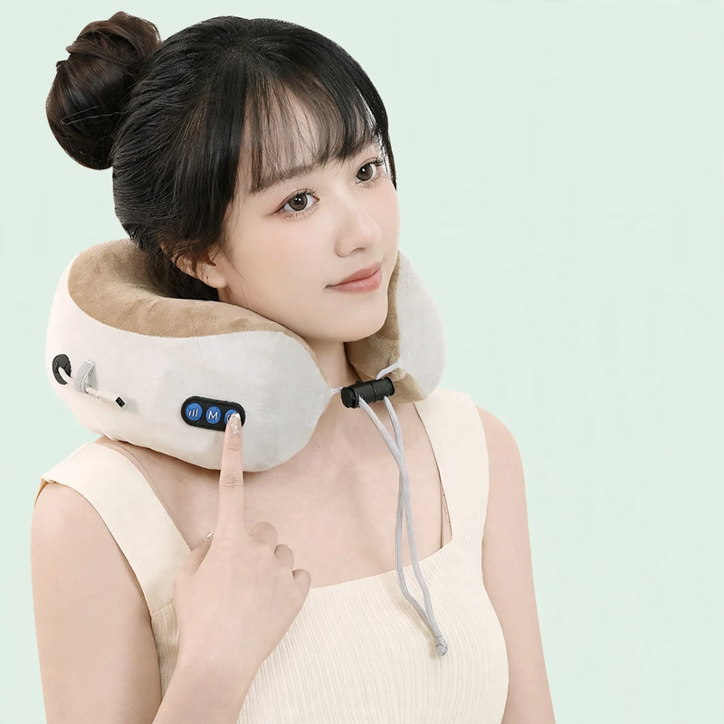 U-shaped neck massage pillow with mechanical massage